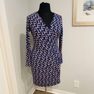 Calvin Klein Geometric Faux Wrap Dress
